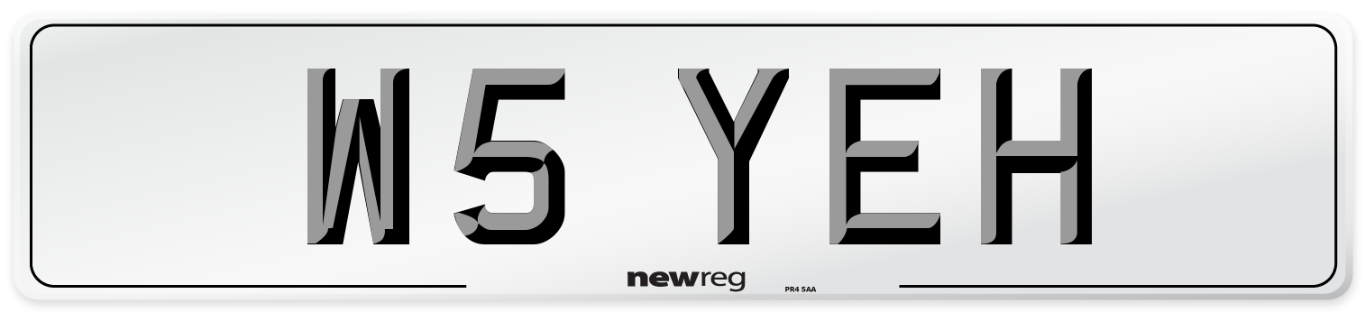 W5 YEH Number Plate from New Reg
